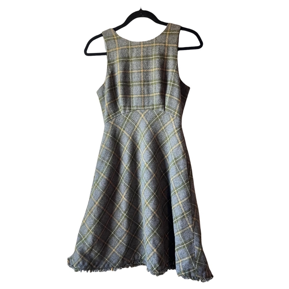 Banana Republic Sleeveless Wool Blend Plaid Dress Pockets Lined Womens Size 4